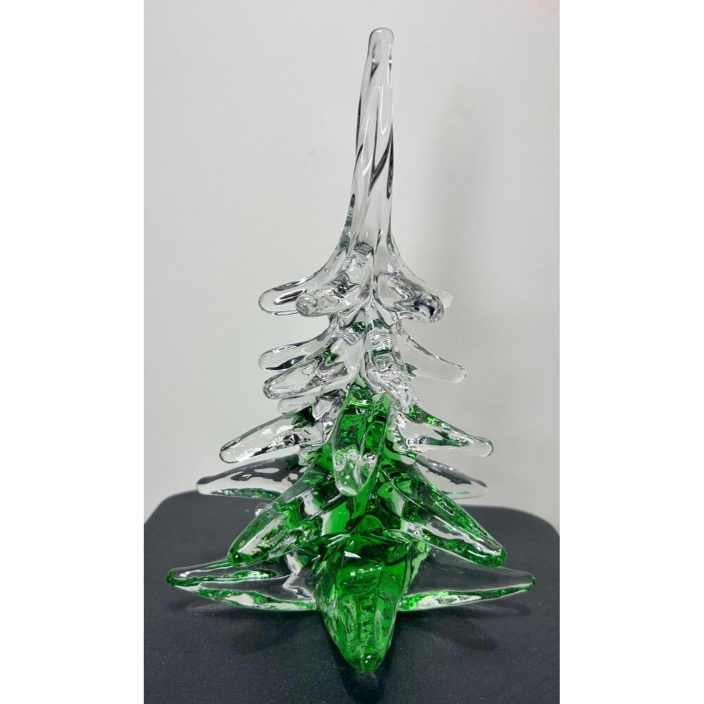 Vtg FM Konstglas Ronneby Sweden art glass tree 8” Christmas